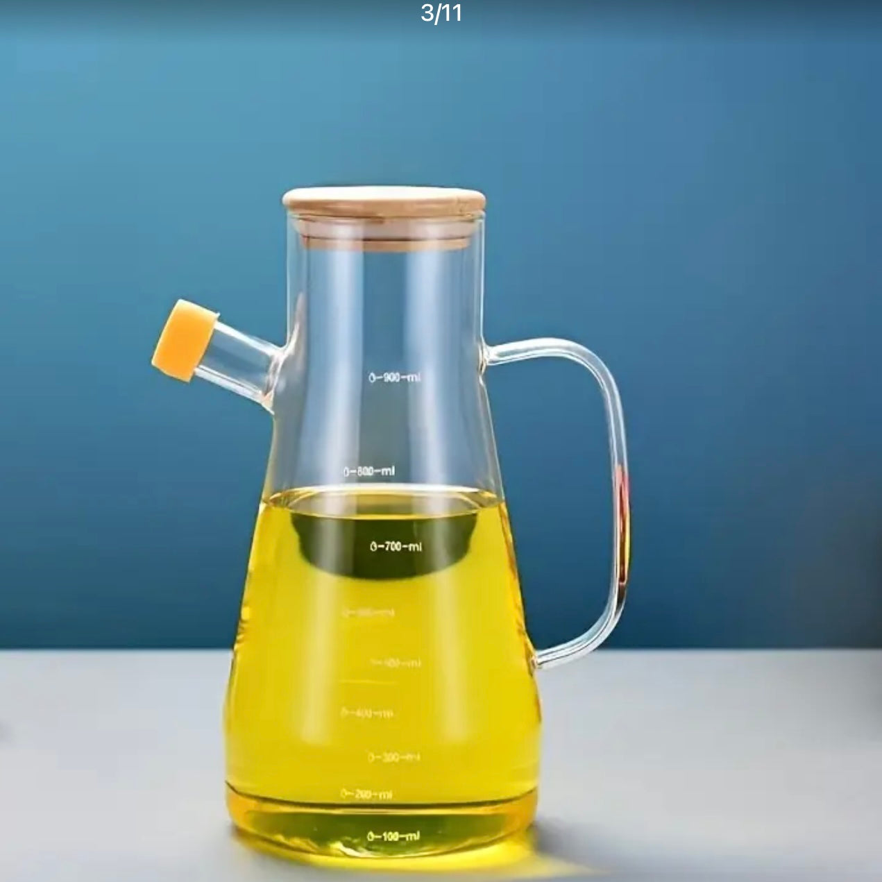 Glass kitchen oil bottle