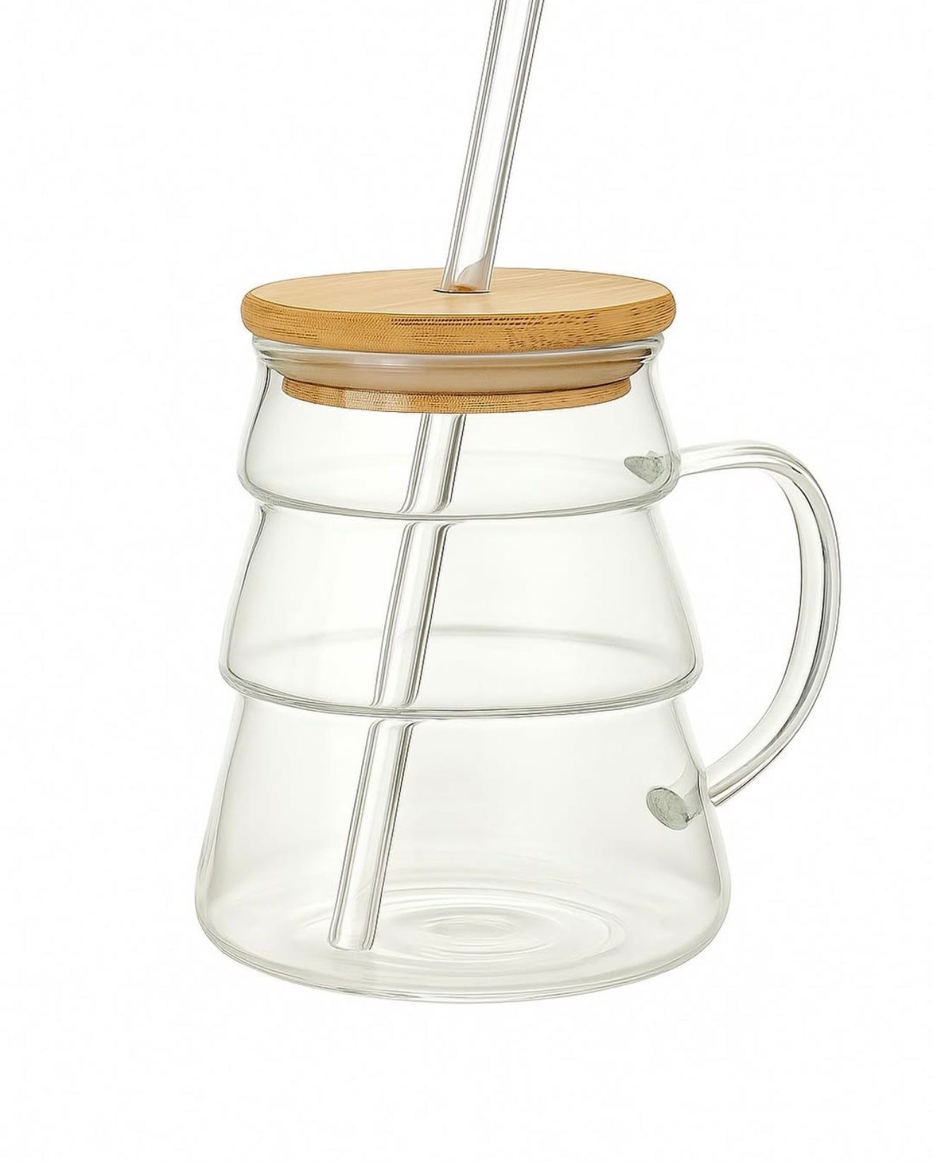 Ripple Glass Mug – Bamboo Lid & Glass Stra