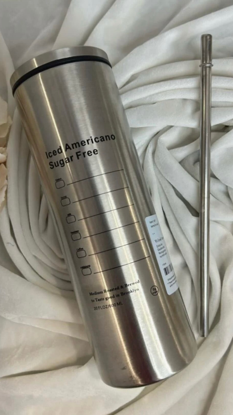 Stainless Steel American Thermos Cup with Straw – 600ml