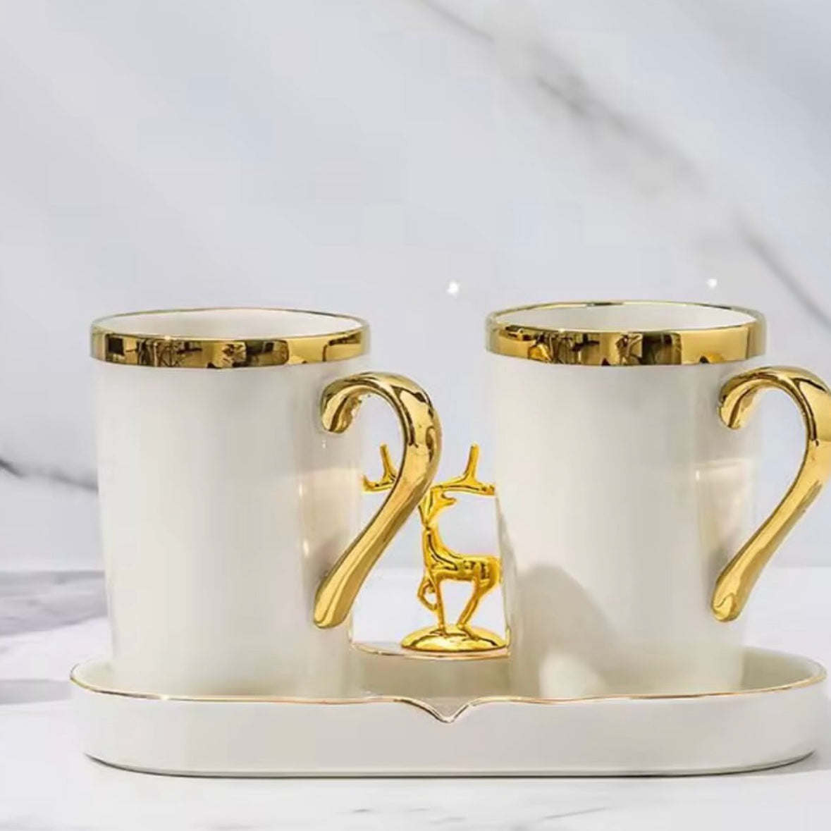 Mugs with gold border- elegant and durable 300ml