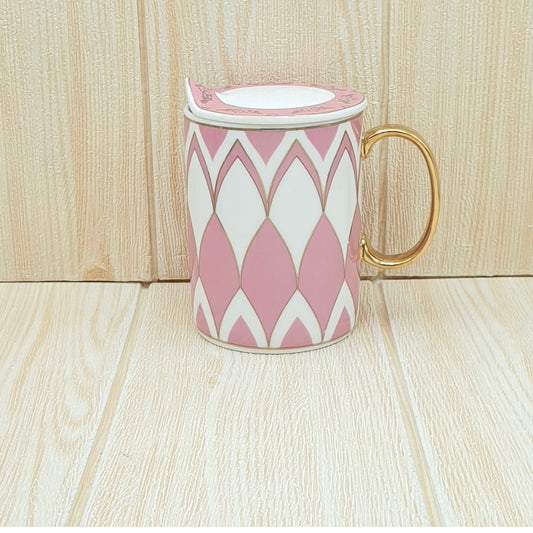 Blush Royale Ceramic Mug with Lid- 400ml
