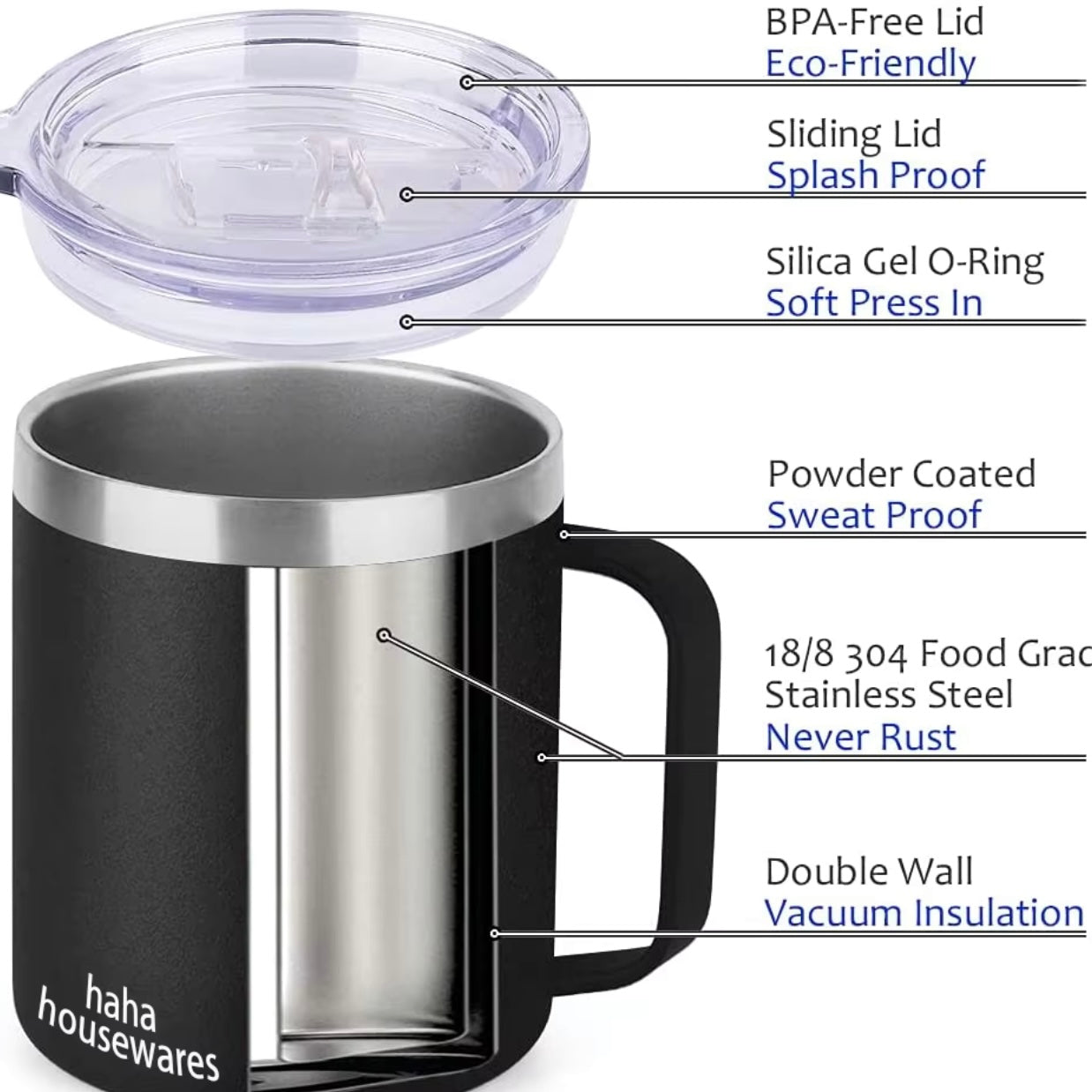 Premium Insulated Stainless Steel Mug with Lid