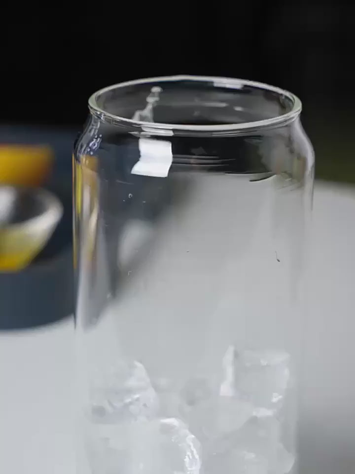 Bamboo-Top Glass Tumbler with straw- 16oz